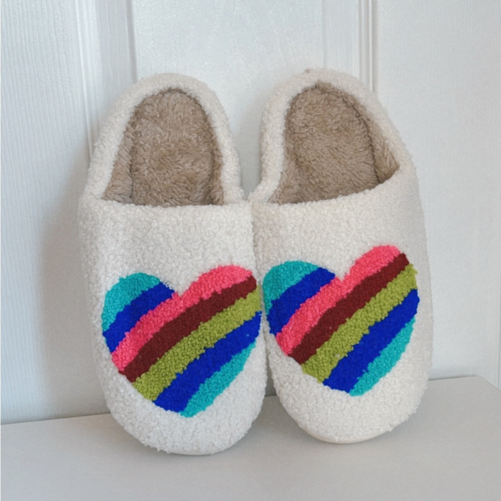 Rainbow Heart Slippers 🌈